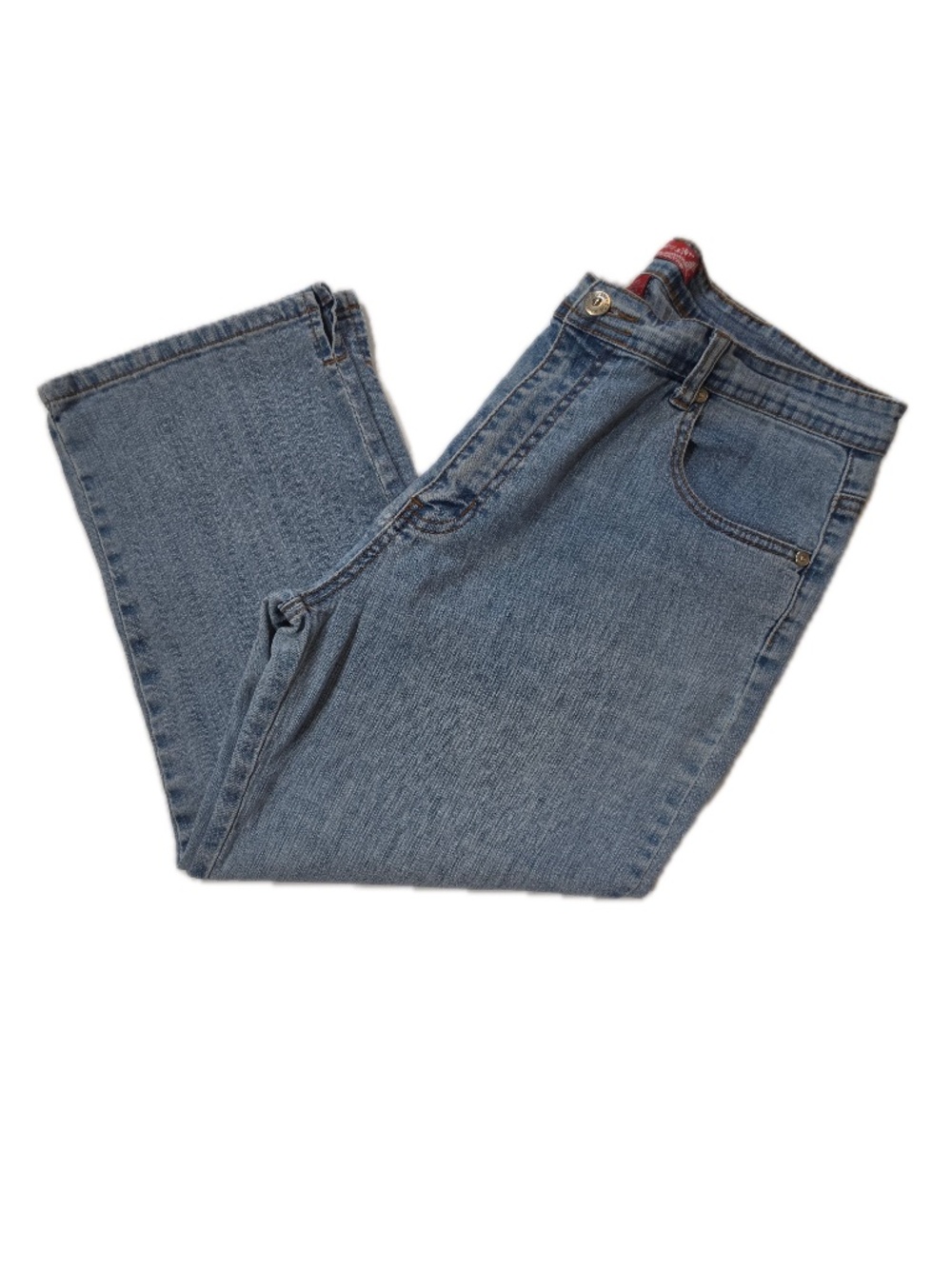 COS Jeans Womens 14 32 Blue Bootcut Rhinestone Embroidered Light Wash Denim‎ VTG